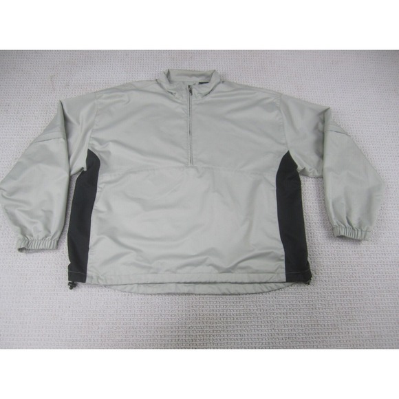 George Jacket Mens‎ Large Beige Windbreaker Casual Athletic Golf Golfer 1/4 Zip - Picture 1 of 12